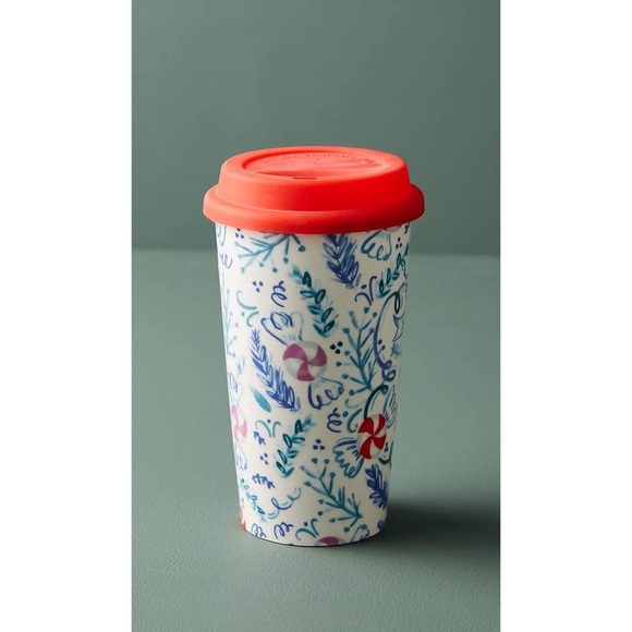 Anthropologie Peppermint & Marshmallow Travel Mug - Picture 2 of 11